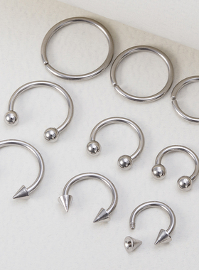 9pcs Hoop Earrings Smiley Nose Ring Septum Real Piercing