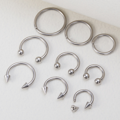 9pcs Hoop Earrings Smiley Nose Ring Septum Real Piercing