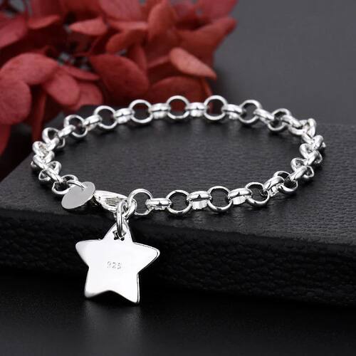 Fashion designer Sterling Silver charm Star Bracelets for
