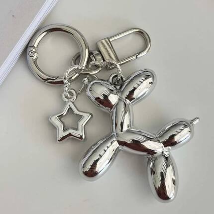 Cute 3D Balloon Dog Keychain for Car Keys Iphone