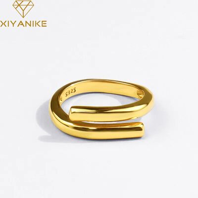 XIYANIKE Silver Color  Double Layer Geometric Ring Female