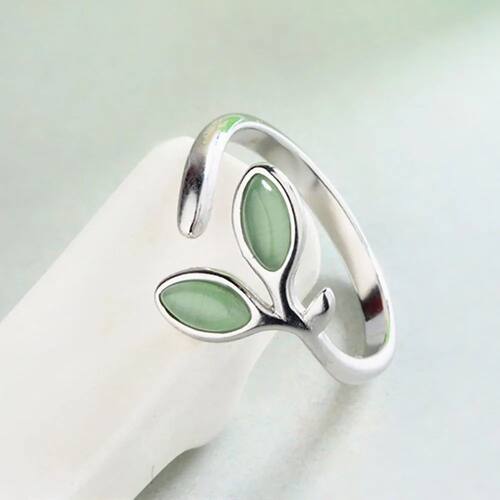 Sterling Silver Foliage Adjustable Rings For Women Girls
