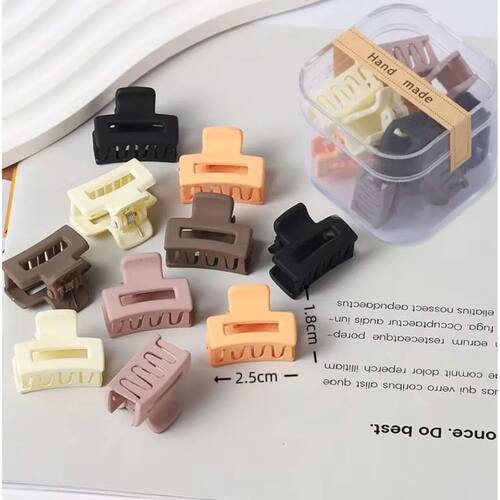 10-Piece Mini Hair Clip Set | Frosted Small Snap Clips |