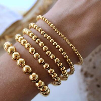MHS.SUN Trend Stretch Stainless Steel Bracelets Gold Sliver