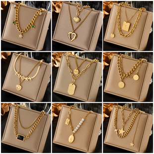 Steel Gold Color 2023 Necklace Stainless Multilayer For 316L