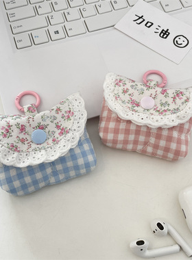 53243 甜美小清新蕾丝耳机包适用苹果耳机保护套软壳无线蓝牙耳机
