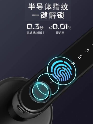 球形锁改木门指纹锁密码锁智能门锁家用卧室房间房门办公室电子锁