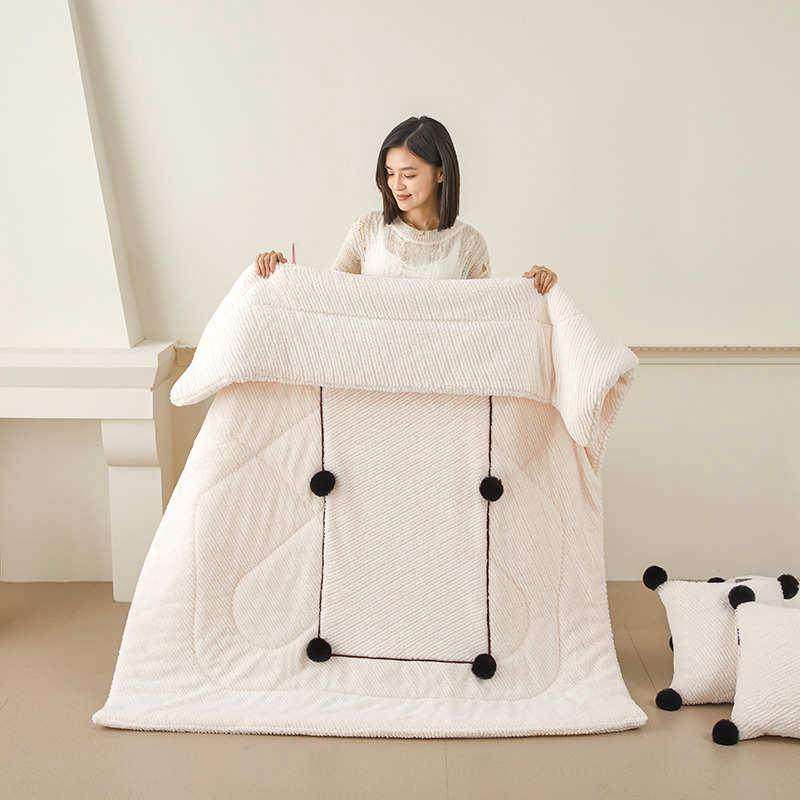 冬季加厚抱枕被子两用纯色办公室午睡枕头毯子二合一车载靠垫简约,居家布艺,抱枕被,淘宝优惠券,粉丝福利购,淘宝优惠卷