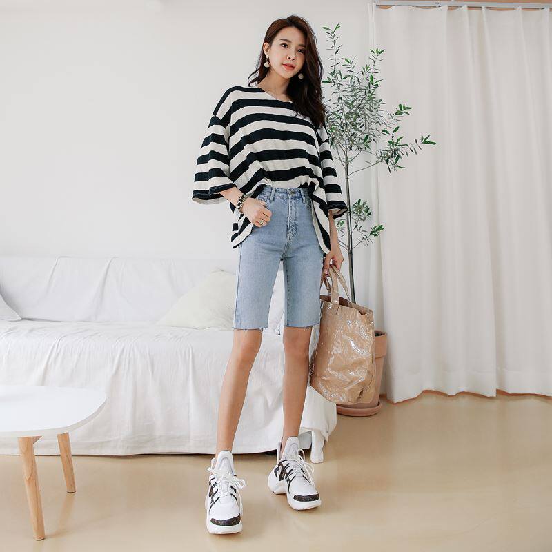 熱高腰牛仔短褲女夏2019新款騎行直筒外穿緊身彈力健美顯瘦中褲新在類目 女裝/女士精品, 牛仔褲中 - 來自Buy2taobao.com提供專業的淘寶代購服務