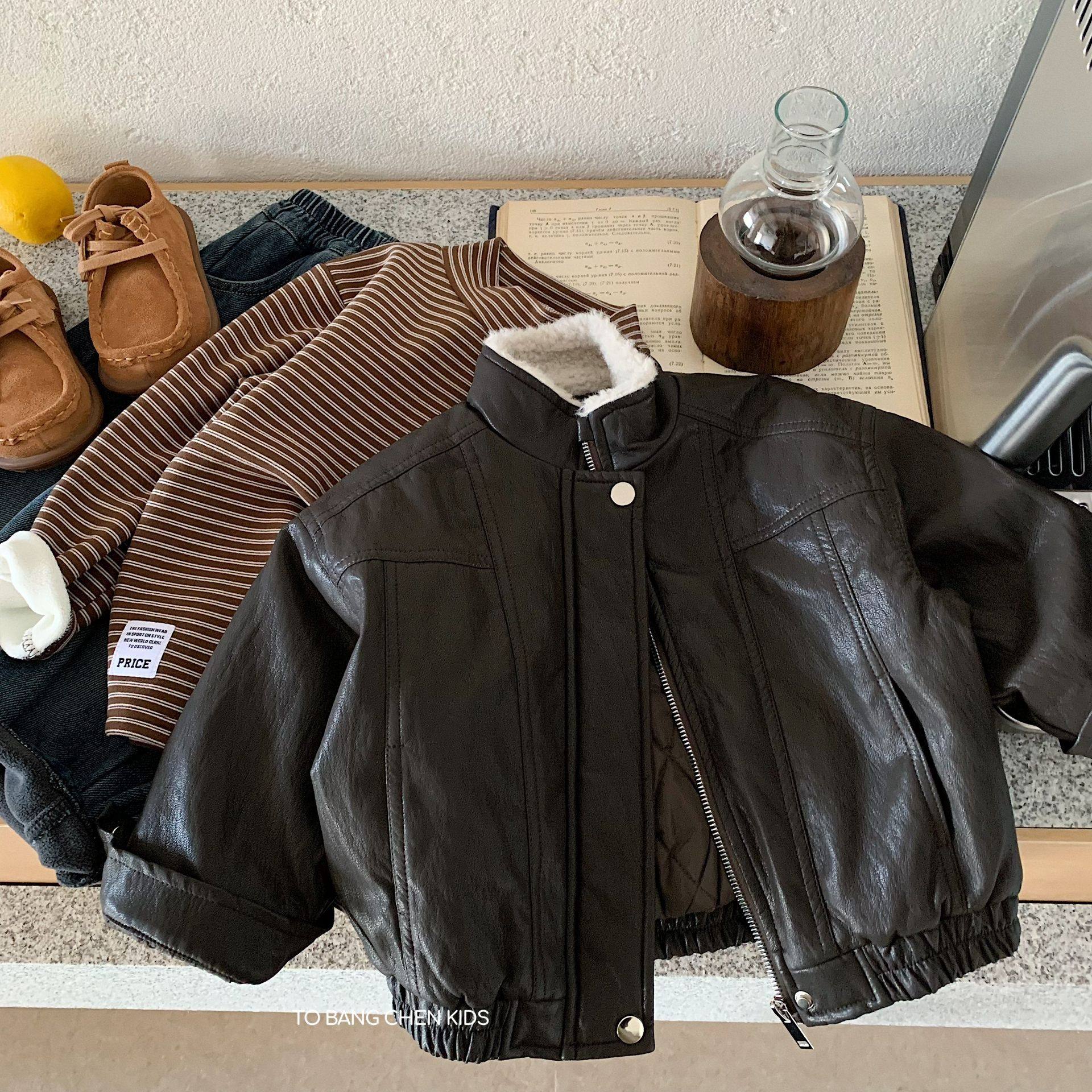 邦诚儿童加厚皮衣2025冬季新款男女童帅气夹棉外套湖州织里童装批,男装,棉衣,淘宝优惠券,粉丝福利购,淘宝优惠卷