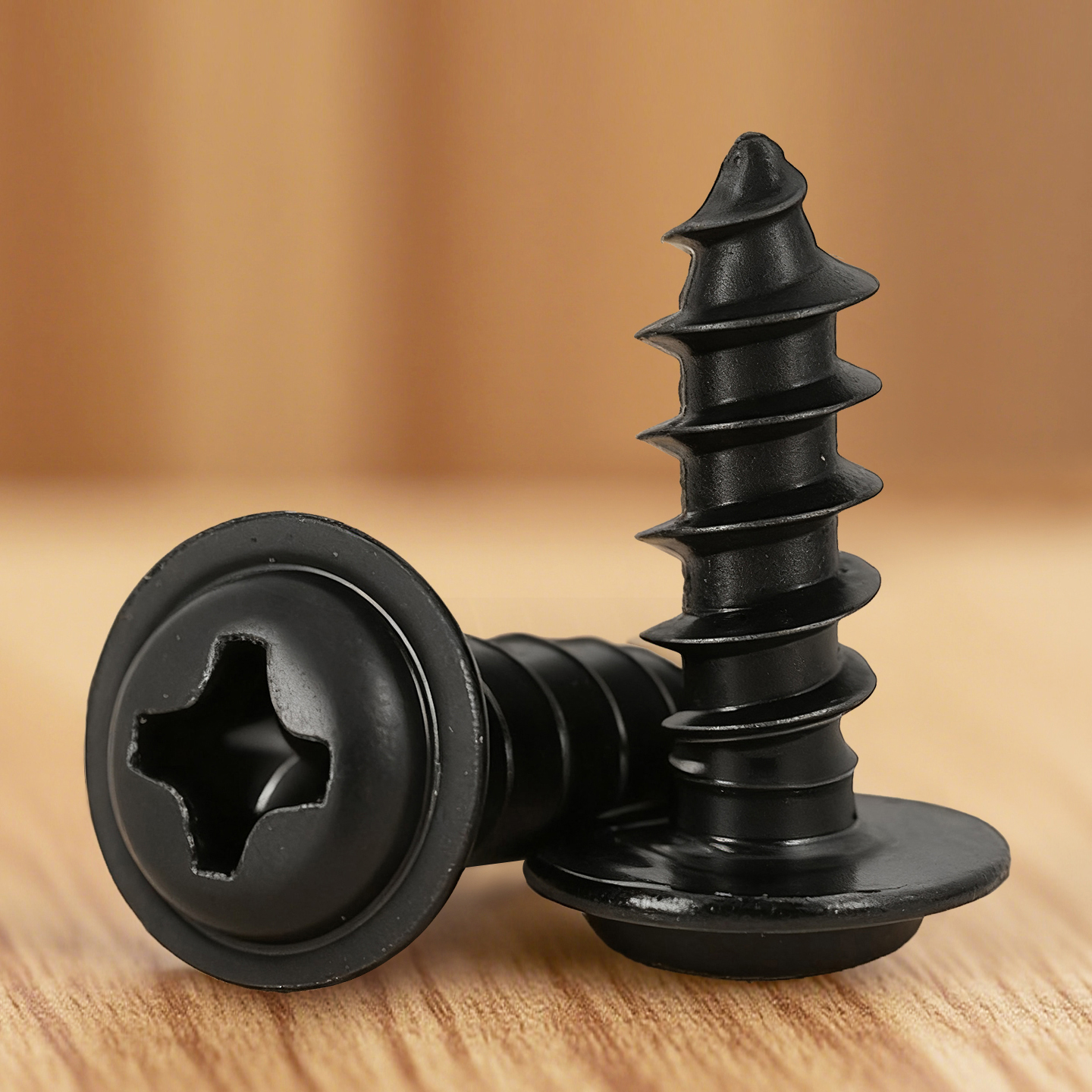 镀黑锌十字圆头带垫PWA自攻螺钉