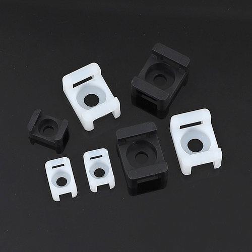 白黑色马鞍式扎带固定座固定卡扣