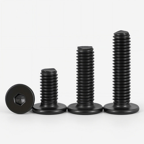 黑色304扁平头内六角螺丝不掉色
