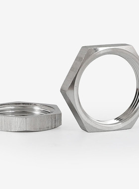 304不锈钢英制超拼母根母G螺纹薄六角螺母锁紧管螺纹锁母G1/2 GH