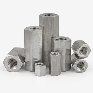 M3M4M5M6M8M10 304不锈钢六角加长螺母螺帽丝杆连接头螺母 M16