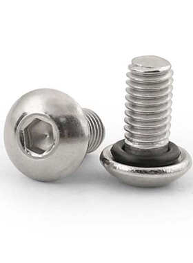 凹槽304不锈钢盘头内六角防水螺丝钉带密封圈螺栓2.5M3M4M5M6M8GH