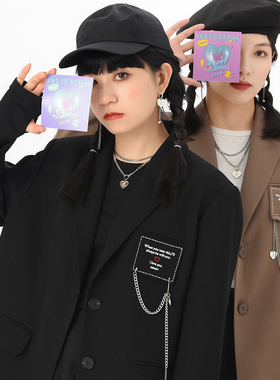 休闲黑色西装外套女春季廓形设计感小众西服2022新款