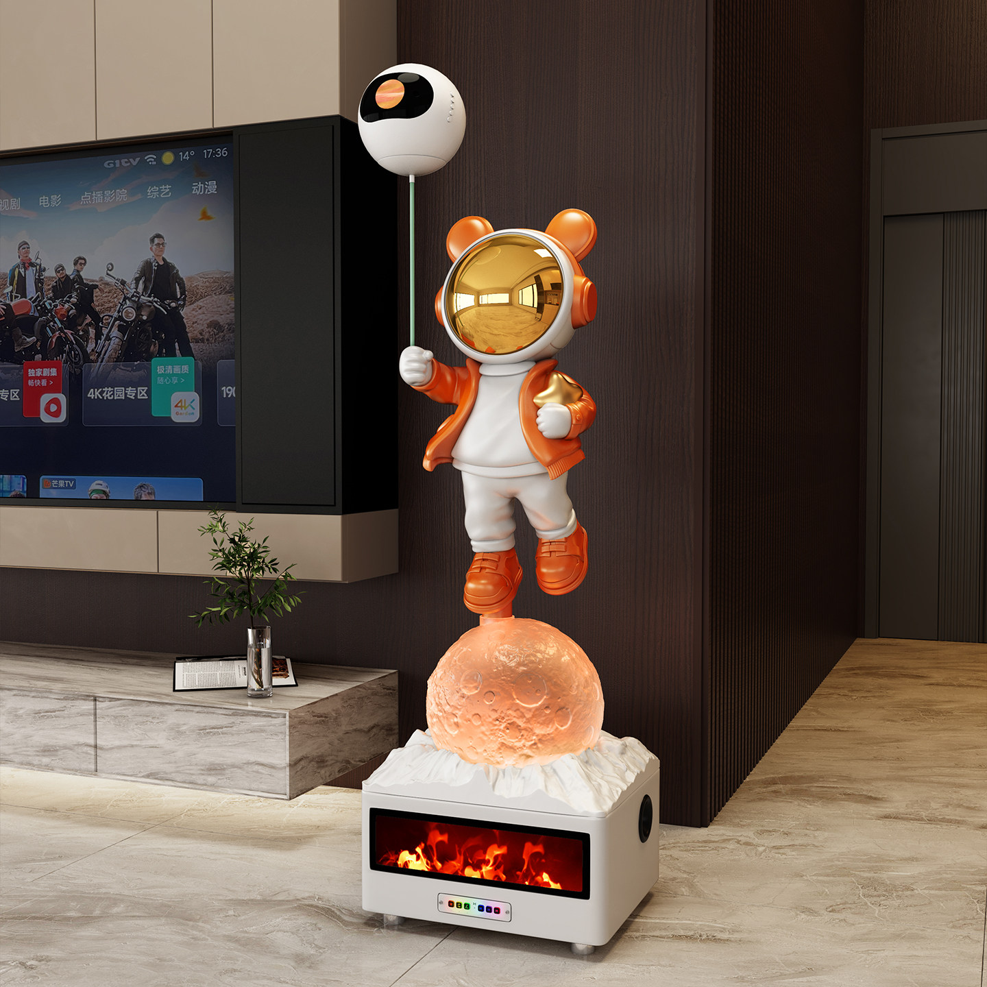 客厅电视柜旁太空人宇航员K歌音响落地摆件高端大气乔迁新居礼物