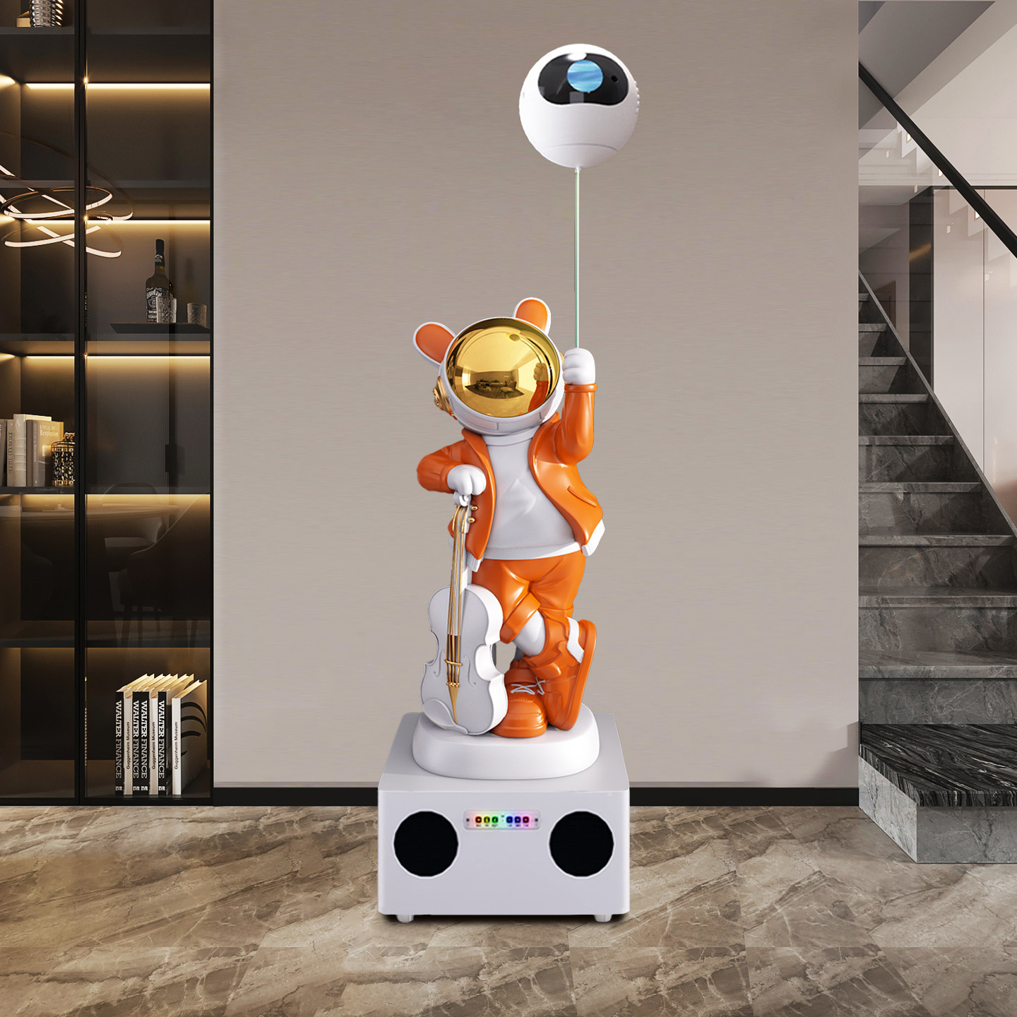 太空人K歌客厅沙发边电视机柜旁宇航员大摆件落地高端乔迁星空灯