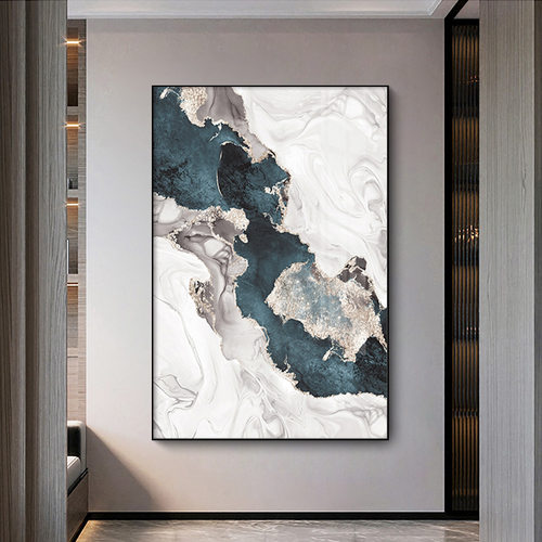 岚翠现代简约客厅装饰画酒店样品间挂画抽象画走廊玄关晶瓷画