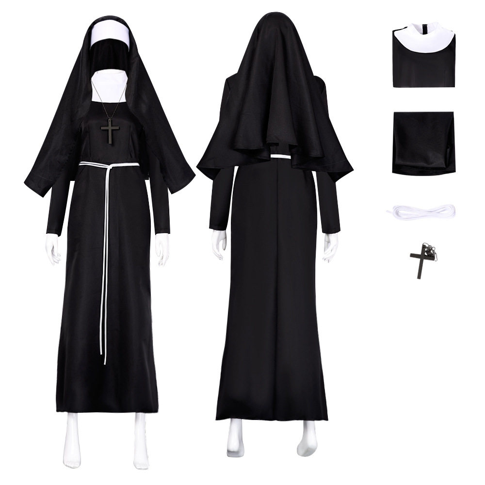 万圣节修女服cos服亚马逊热销性感修女cosplay裙子全套