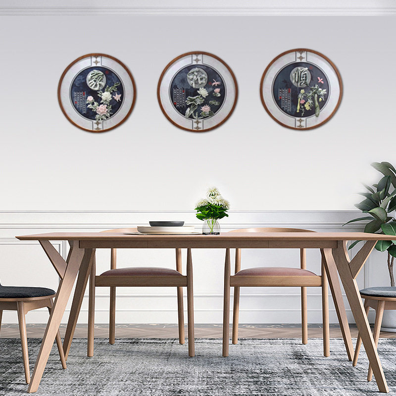 时尚古风60*60实木圆相框创意组合复古复古相框现货