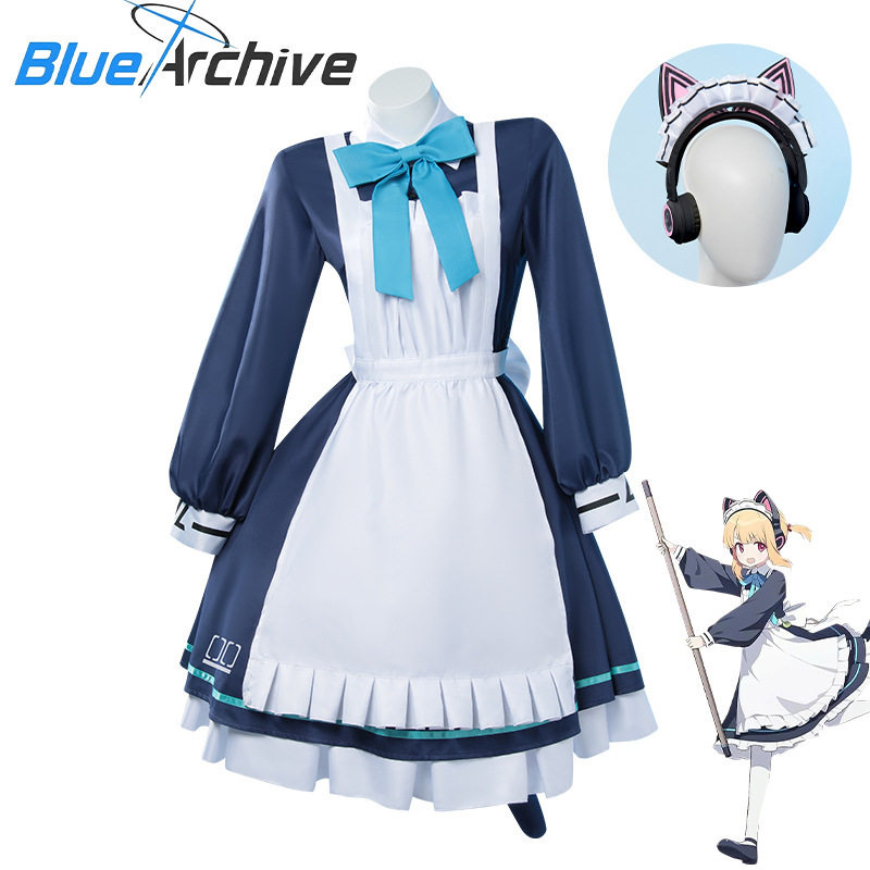 碧蓝档案cos服万圣节角色扮演女仆装才羽桃井cosplay动漫服装