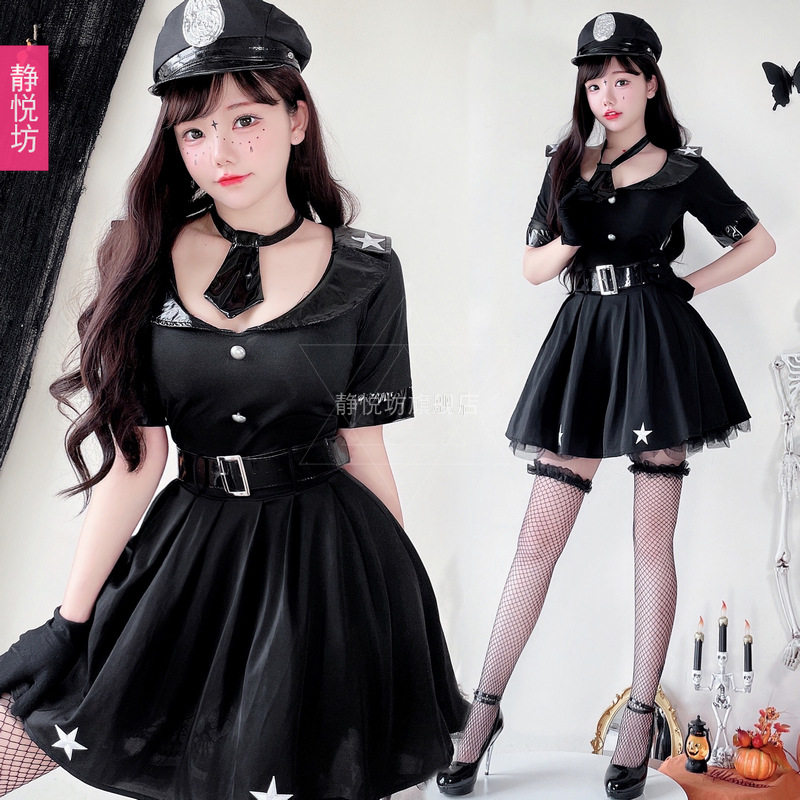 万圣节服装成人服装cosplay女警制服夜店空姐制服连衣裙