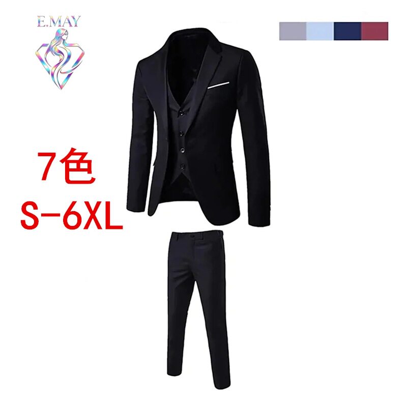 S-6XL欧美盖茨比聚会男装复古马甲裤子三件套男士韩版休闲伴郎