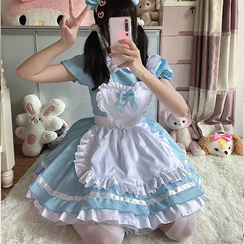 新款日系甜美爱心女仆装cosplay动漫游戏角色扮演服软妹女佣制服