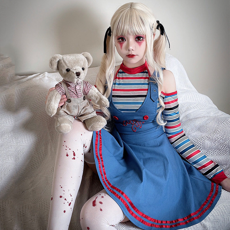 马戏团小丑服装万圣节成人cosplay服装恐怖鬼娃女仆连衣裙回魂装