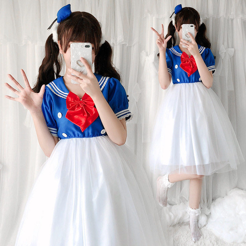 万圣节服装成人表演服卡通动物领连衣裙派对活动鸭子演出服装
