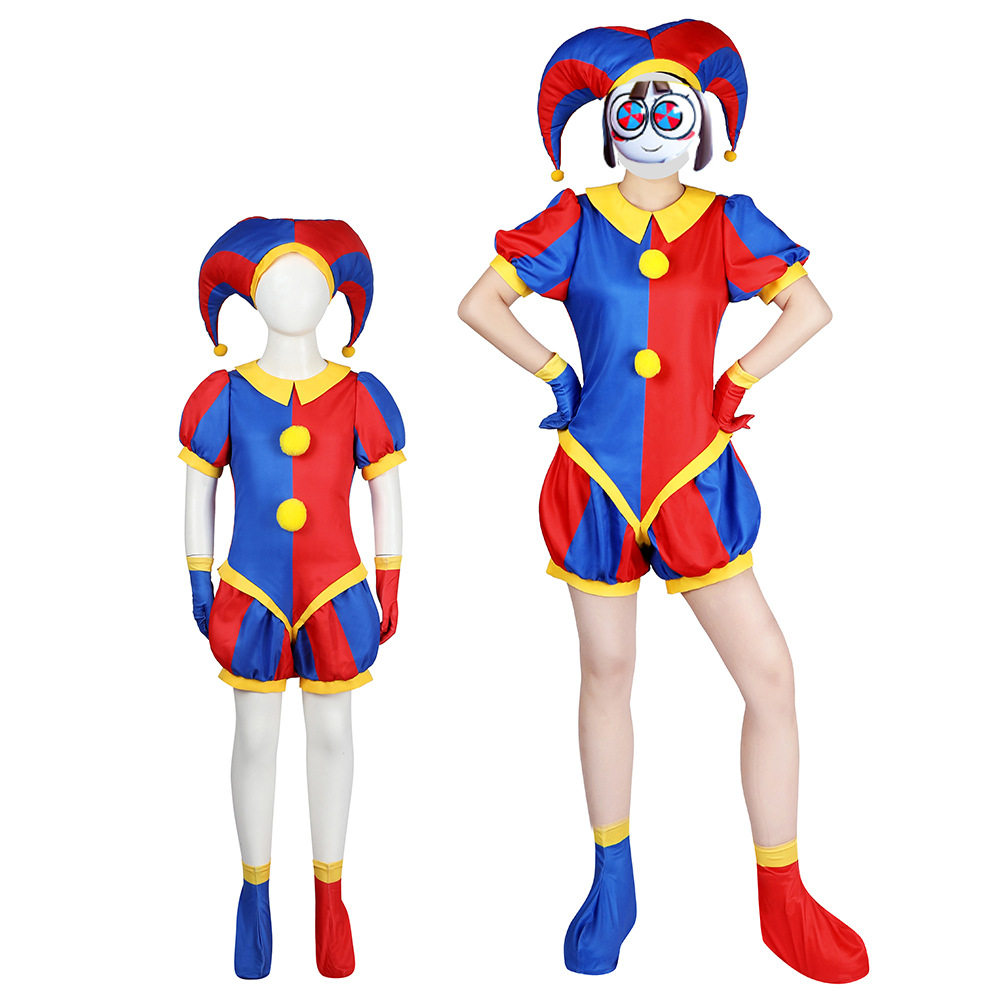 神奇数字马戏团cos服cosplay帕姆尼连体衣Pomni万圣节小丑套装