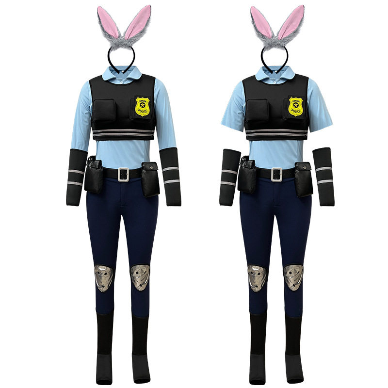 新款cos服实拍疯狂动物城cosjudy朱迪兔子cosplay拟人服全套漫展