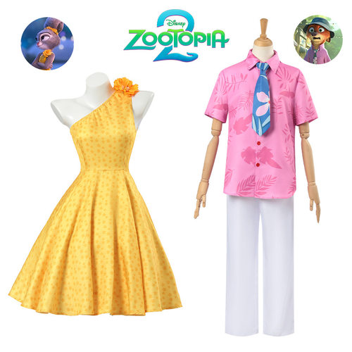 疯狂动物城2cos服兔子警官朱迪黄色连衣裙Zootopia狐狸尼克二次元