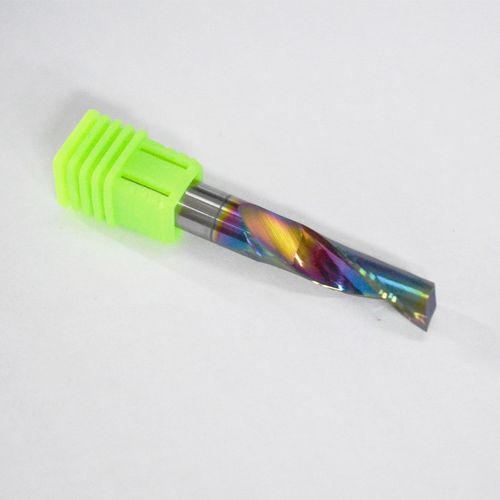 8 10 12mm七彩涂层钨钢单刃铝用铣刀 铝板型材数控雕刻机切割刀