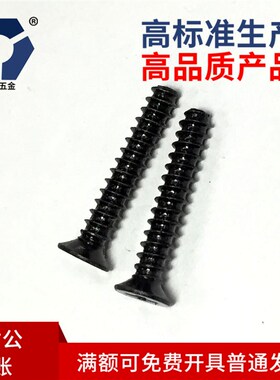 304KB3x53x12黑色梅花槽沉头自攻平尾螺丝不锈钢盐雾防锈达克罗