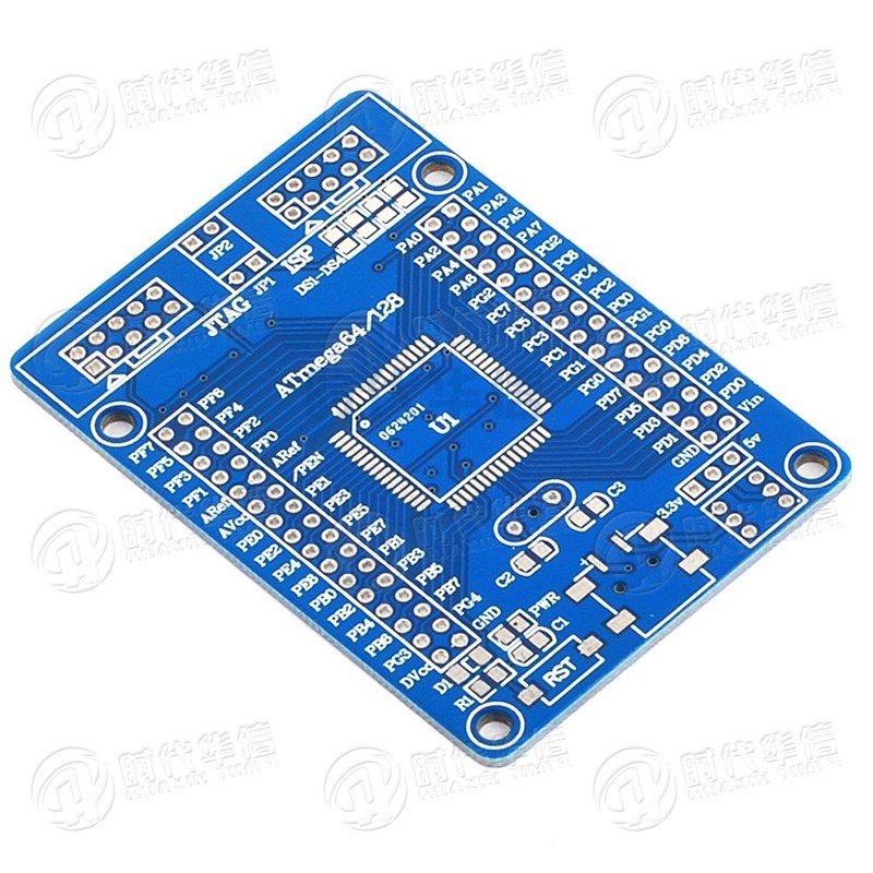 AVR ATmega64 ATmega128A-AU开发板 学习板 ISP+JTAG接口【PCB】