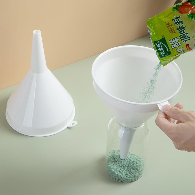 漏斗器大口径家用细口小号塑料透明分液长颈厨房食品级分装油壶倒