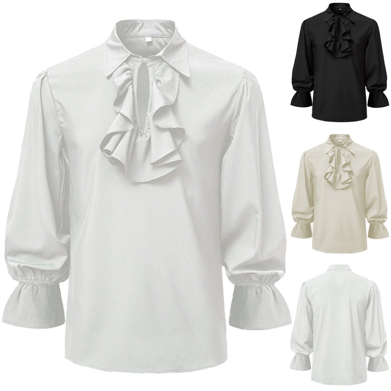 复古长袖外穿cos衬衫中世纪欧洲宫廷骑士扮演服装舞台话剧演出服