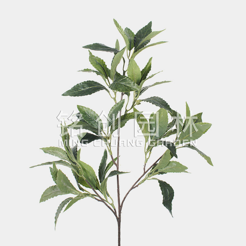 仿真月桂枝月桂叶园林造景树装饰假树叶人造绢花叶子厂家直销