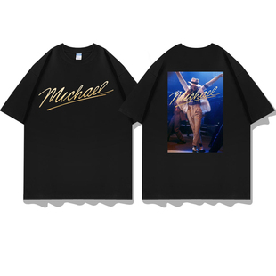 纪念怀念迈克尔杰克逊图案印花Michael Jackson周边短袖T恤衣服装