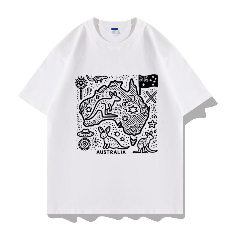 澳大利亚澳洲国旗australia地图袋鼠考拉简约周边短袖T恤衣服半袖