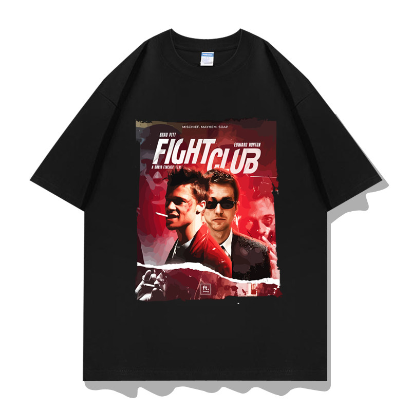 搏击俱乐部Fight Club电影周边短袖T恤衣服体恤半袖打底文化衫