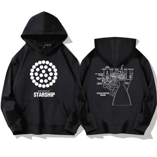 马斯克连帽卫衣猛禽发动机衣服