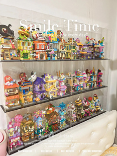 适用于建筑缤纷街景积木手办玩具音乐街景防尘罩透明亚克力展示盒