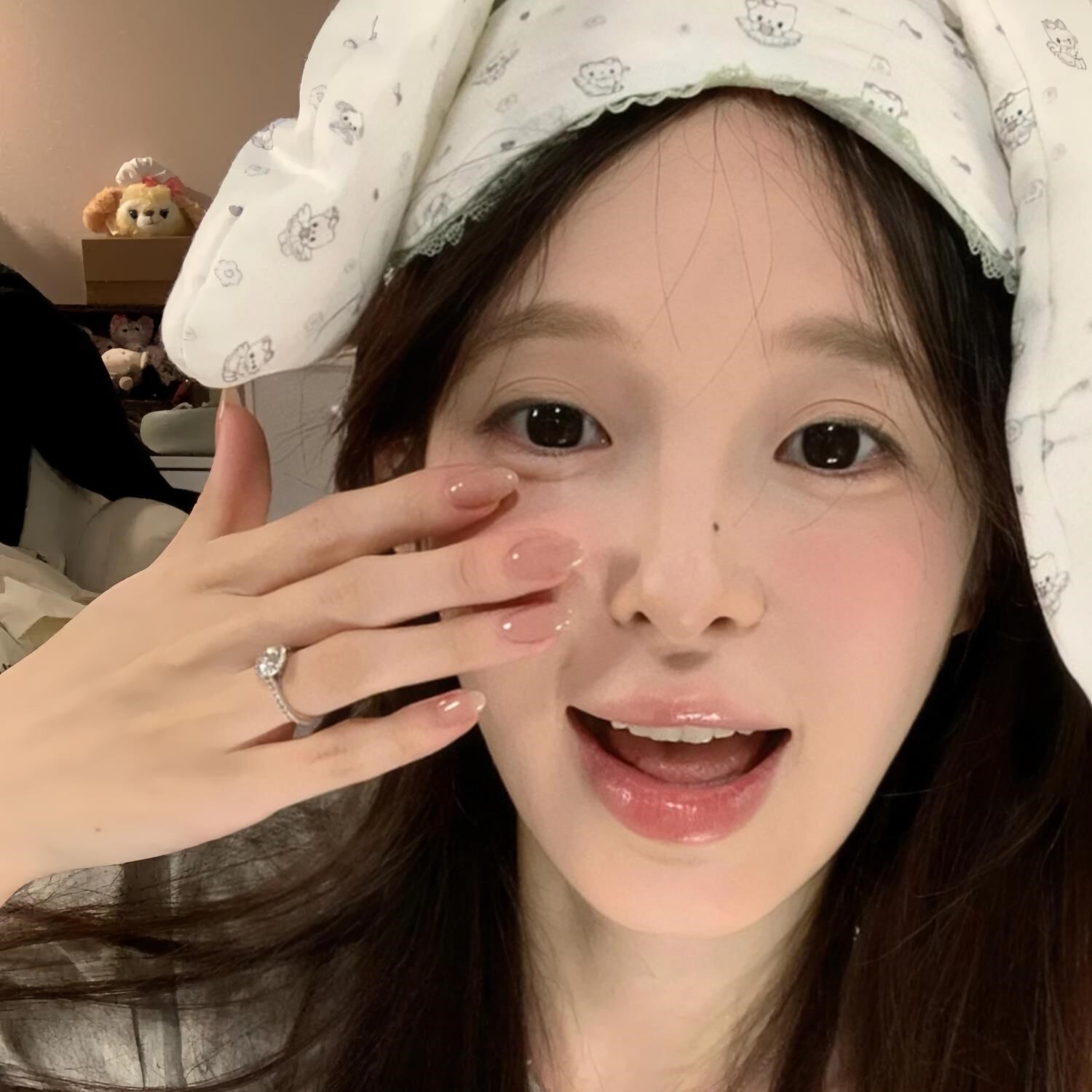 甄嬛裸色冰透华妃同款纯色裸色美甲贴片手工穿戴甲中长假指甲可拆
