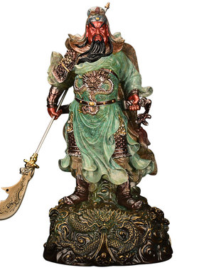 快速发货台湾纯铜拖宝关公像v供奉神像武财神家用招财关二爷坐像