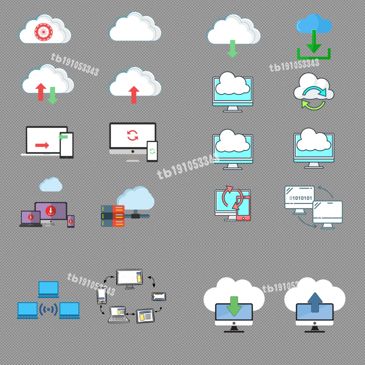 卡通数据云共享云下载云上传大数据中心云端传输mg动画视频素材