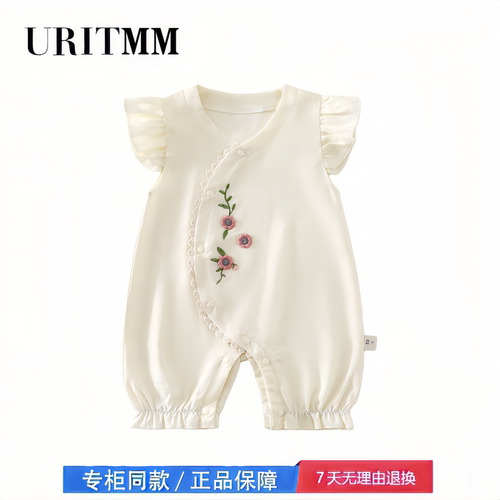 【撤柜专区】品牌专柜  夏季婴幼儿连体衣薄款无袖中国风哈衣爬服